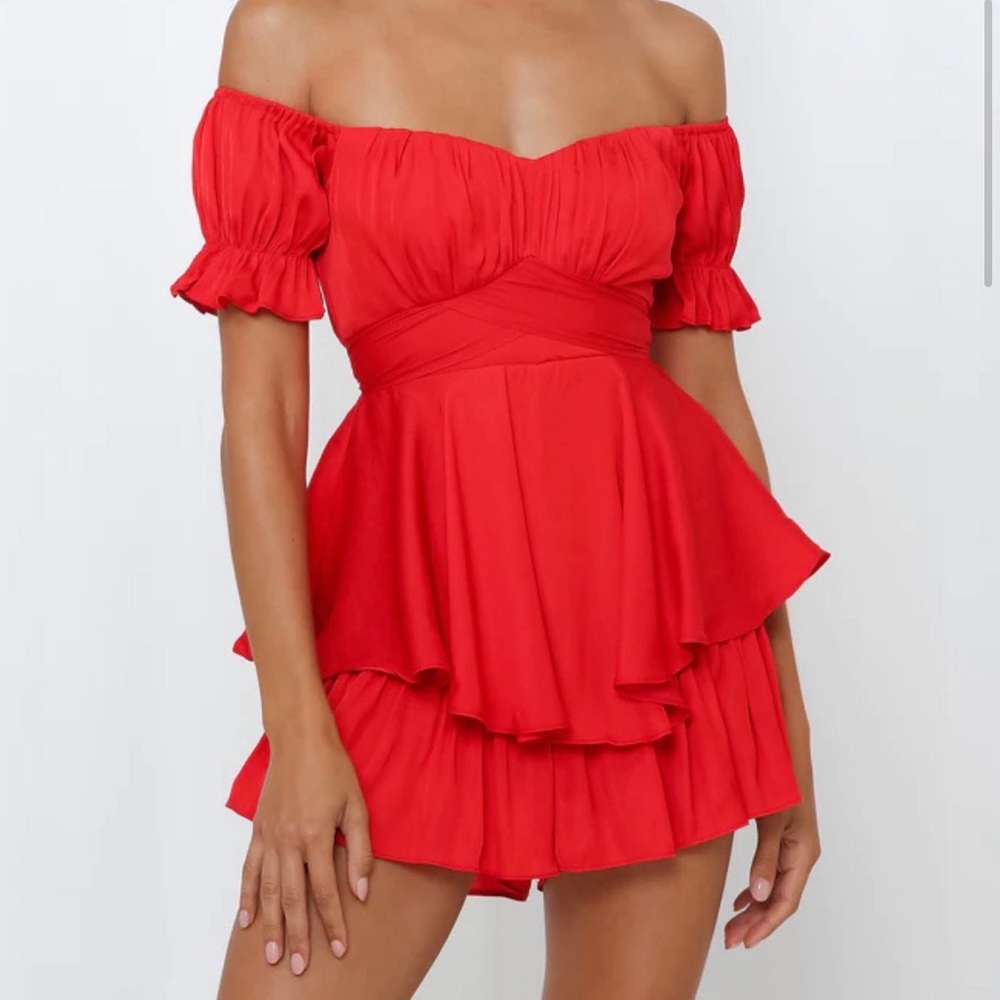 HELLO MOLLY RED ROMPER